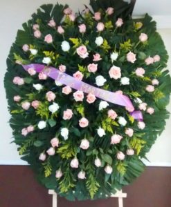 Corona de Rosas Blancas y Rosas - Flores, Florería, Floristería