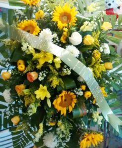 Corona con Girasoles - Flores, Florería, Floristería