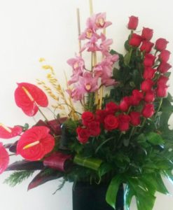 Exótico con Orquidea, Anturios y Rosas - Flores, Florería, Floristería