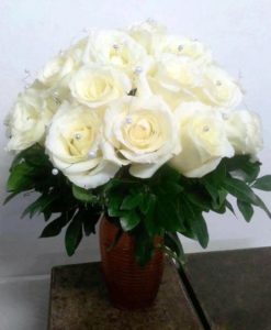 Ramo de Novia con Rosas y Perlitas - Flores, Florería, Floristería