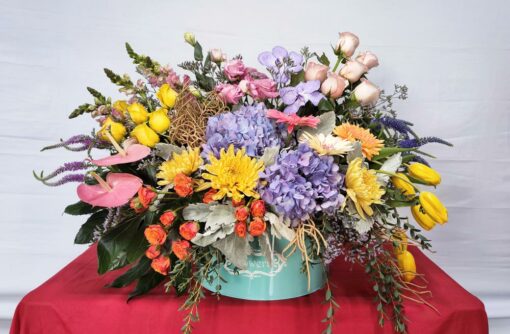 Primaveral con Flores, Gerberas, Orquídeas, Anturios, Tulipanes y Rosas - Flores, Florería, Floristería