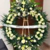 Corona Fúnebre Blanca de Dos Copas - 26AG14